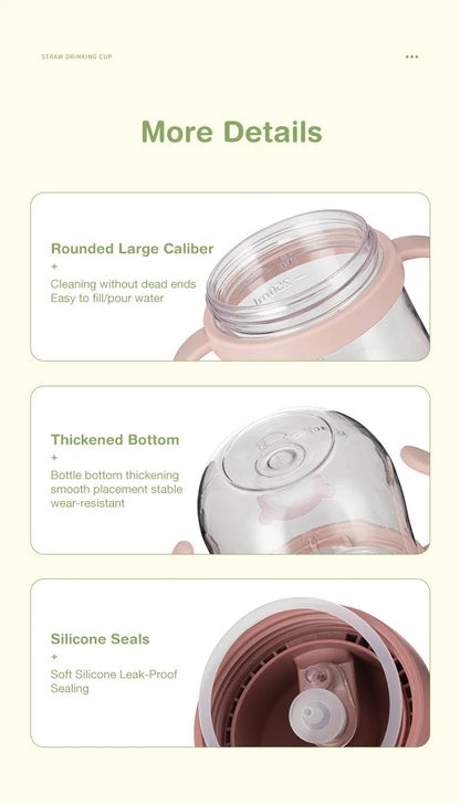 MAMIJOY 250ML Baby Learning Drinking Cup With Gravity Ball＆Handle＆Scale Leak-proofHeat Resistance Baby Water Cup BPA FREE BY01