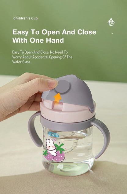 MAMIJOY 250ML Baby Learning Drinking Cup With Gravity Ball＆Handle＆Scale Leak-proofHeat Resistance Baby Water Cup BPA FREE BY01
