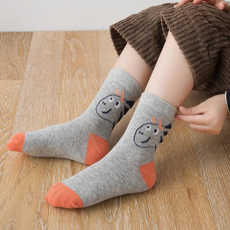 5 Pairs Baby Boy Girl Socks for 1-3 Years Toddler Autumn Winter Casual Elastic Cotton Socks Fashion Cartoon Clothing Accessories