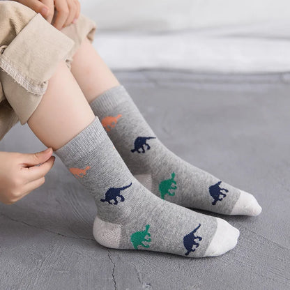 5 Pairs Baby Boy Girl Socks for 1-3 Years Toddler Autumn Winter Casual Elastic Cotton Socks Fashion Cartoon Clothing Accessories