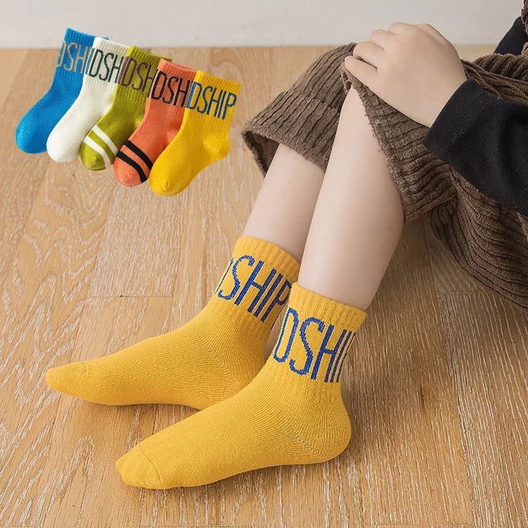 5 Pairs Baby Boy Girl Socks for 1-3 Years Toddler Autumn Winter Casual Elastic Cotton Socks Fashion Cartoon Clothing Accessories