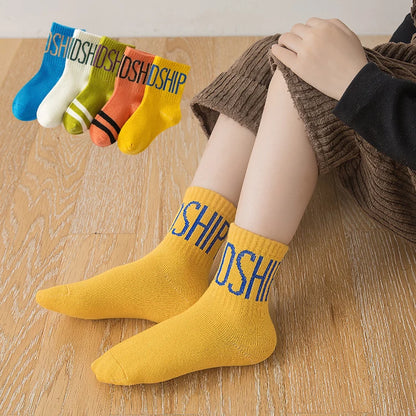 5 Pairs Baby Boy Girl Socks for 1-3 Years Toddler Autumn Winter Casual Elastic Cotton Socks Fashion Cartoon Clothing Accessories