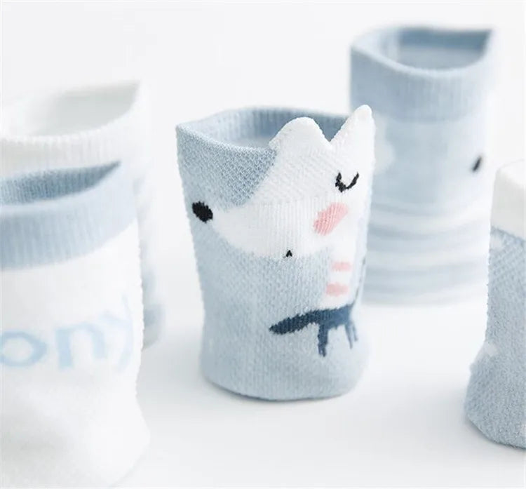 5Pairs/lot Infant Baby Socks For Girls Boys Summer Mesh Thin Baby Socks Cotton Casual Print Newborn Toddler Boy Sock 0-24Month