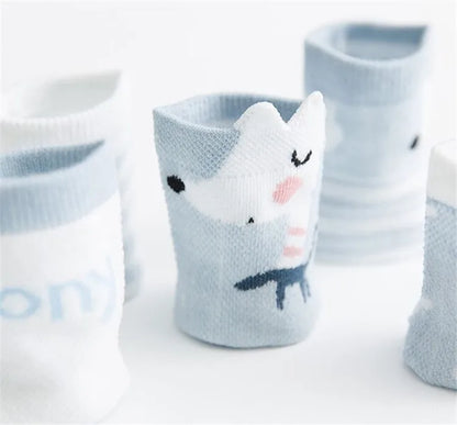 5Pairs/lot Infant Baby Socks For Girls Boys Summer Mesh Thin Baby Socks Cotton Casual Print Newborn Toddler Boy Sock 0-24Month