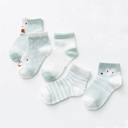 5Pairs/lot Infant Baby Socks For Girls Boys Summer Mesh Thin Baby Socks Cotton Casual Print Newborn Toddler Boy Sock 0-24Month