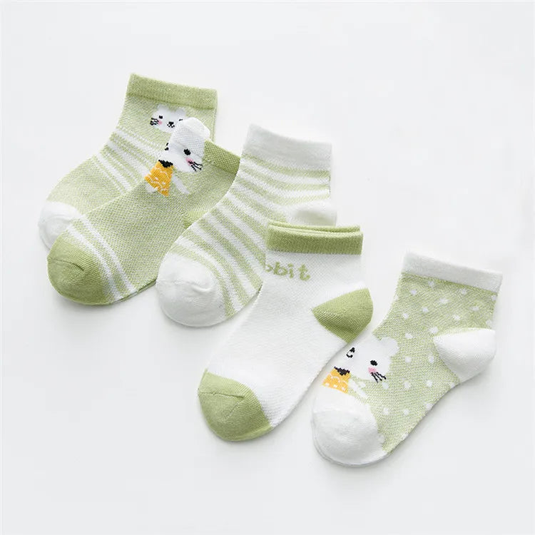 5Pairs/lot Infant Baby Socks For Girls Boys Summer Mesh Thin Baby Socks Cotton Casual Print Newborn Toddler Boy Sock 0-24Month