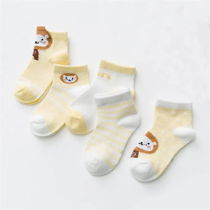 5Pairs/lot Infant Baby Socks For Girls Boys Summer Mesh Thin Baby Socks Cotton Casual Print Newborn Toddler Boy Sock 0-24Month