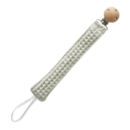 Custom Name Pacifier Clip Holder Personalized Fabric Pacifier Clip with Wooden Clip Hand Embroiered Name Baby Shower Gift
