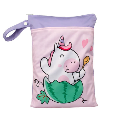 Babyshow 25x35cm Wet Dry Bag Digital Position Printed Waterproof Diaper Bag Double Zippers with Handle Mommy Bag