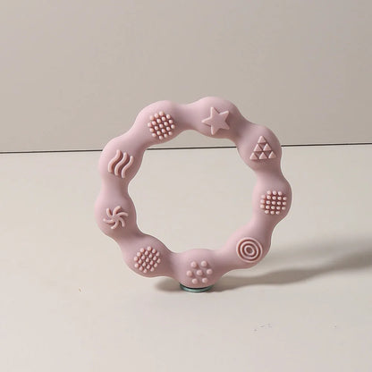 baby teether cartoon ring infant teething toy cute sensory soothing gum soft bpa free chew toy