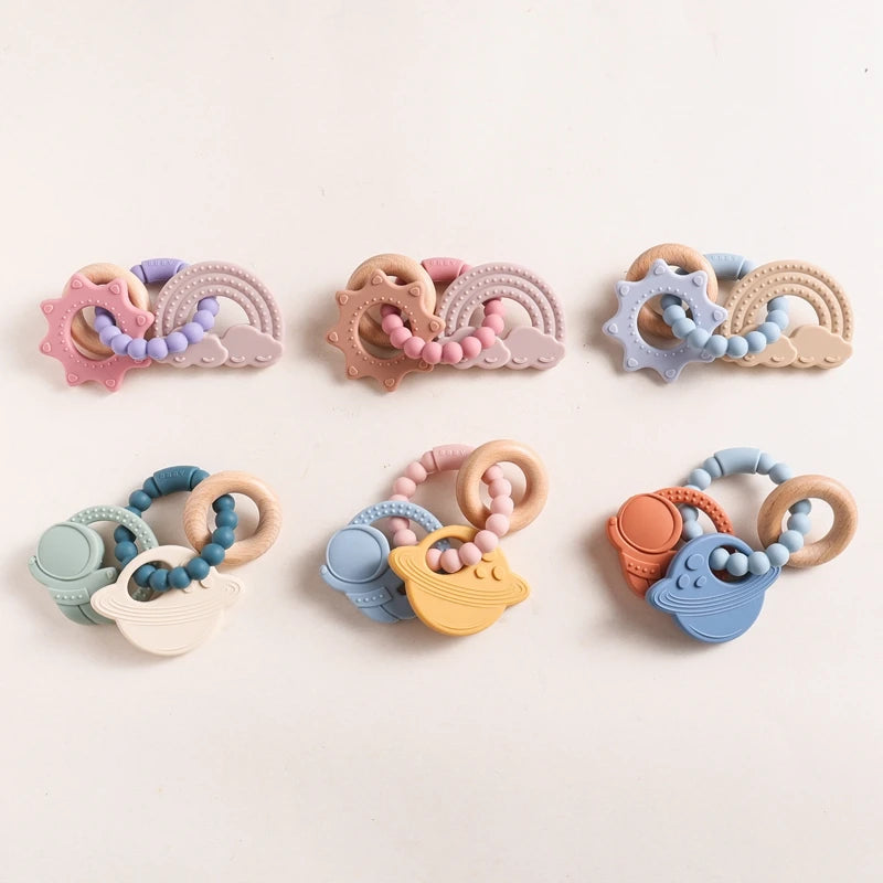 Baby Silicone Bracelet Teether Toys BPA Free Silicone Celestial Nursing Teething Toys Food Grade Silicone Newborn Toys Gift
