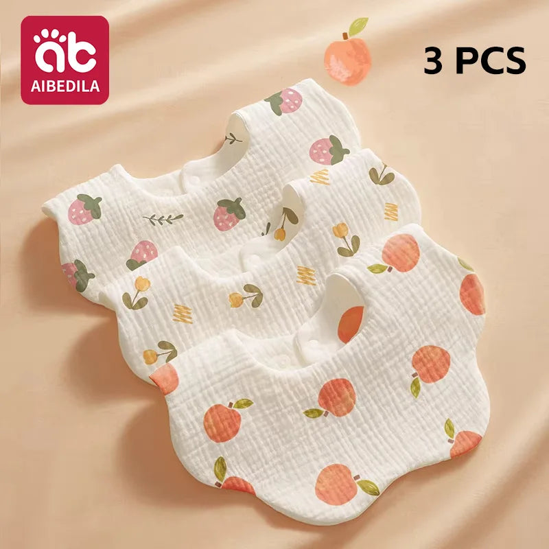 AIBEDILA 4pcs Baby Bandana Bibs Soft Skin-friendly Saliva Burp Cloths Breathable Feeding Bibs for Newborn Infant Toddler  ﻿