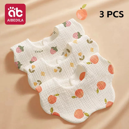 AIBEDILA 4pcs Baby Bandana Bibs Soft Skin-friendly Saliva Burp Cloths Breathable Feeding Bibs for Newborn Infant Toddler  ﻿