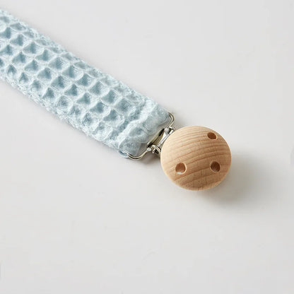 Custom Name Pacifier Clip Holder Personalized Fabric Pacifier Clip with Wooden Clip Hand Embroiered Name Baby Shower Gift