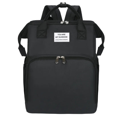 Portable folding crib, mommy bag, multi-functional, light and large-capacity leisure, double shoulder mother and baby bag.