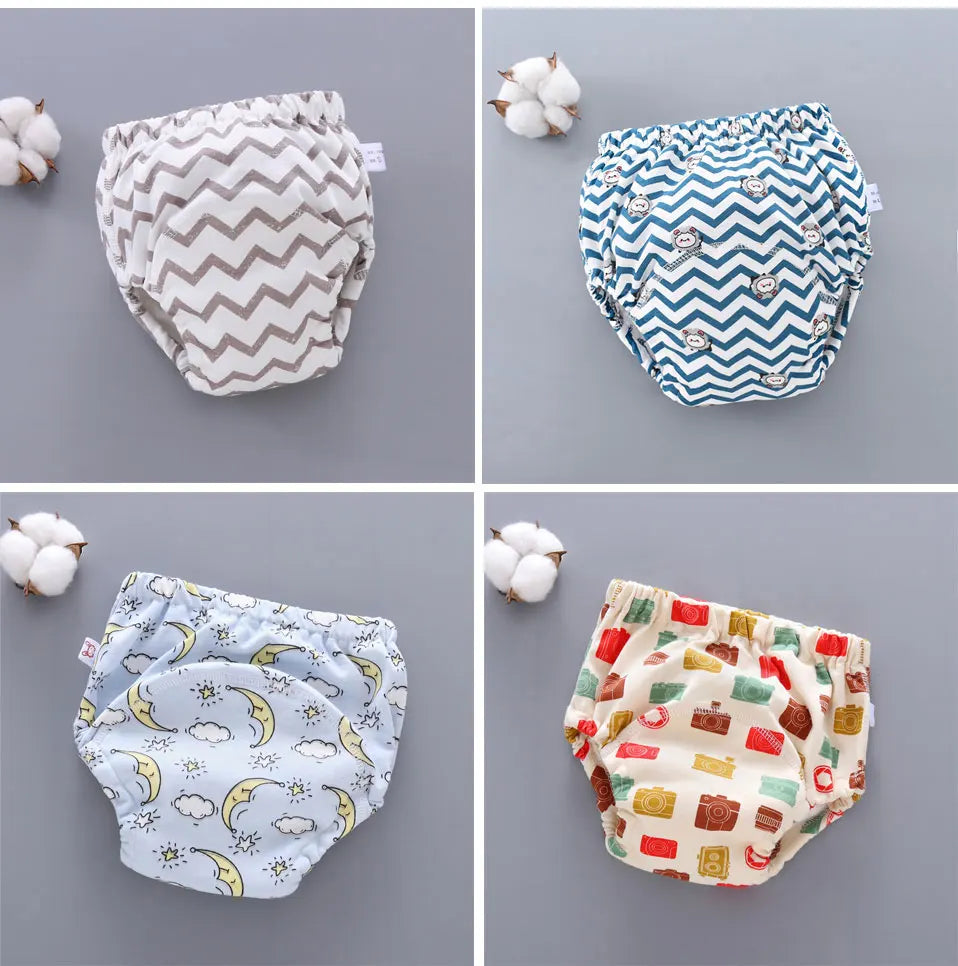 Baby Cotton Potty Training Pants Toddler Reusable Diapers Panties Ecological Washable 6 Layer Waterproof Cloth Nappies Underwear