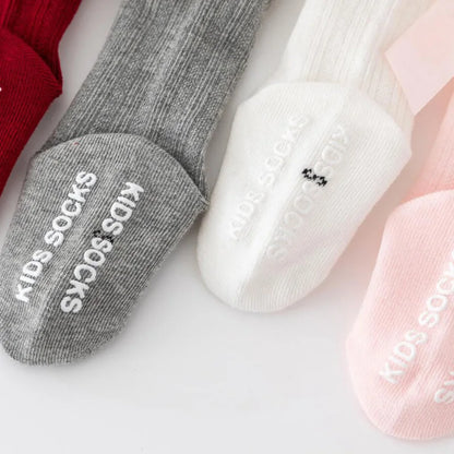 Knee High Baby Girl Socks Anti slip for Newborn Infant Toddler Bowknot Non-slip Long High Tall Cotton Blank Accessories 0-3 Year