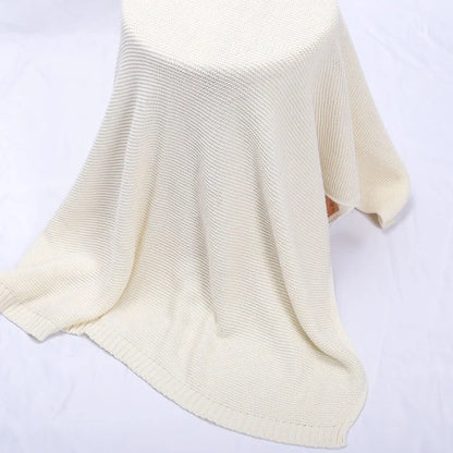 Baby Blanket,Personalized Embroidered Name,Stroller Blanket,Newborn Baby Gift ,Soft Breathable Cotton Knit, Baby Shower Gift