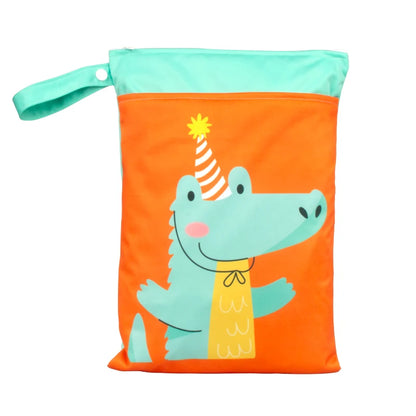 Babyshow 25x35cm Wet Dry Bag Digital Position Printed Waterproof Diaper Bag Double Zippers with Handle Mommy Bag