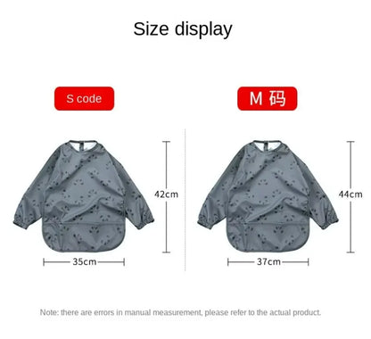 Baby Soft Waterproof Bib Kid Long Sleeves Adjustable Feeding Cloth Little Boy Girl Painting Smock Child Meal Eating Apron