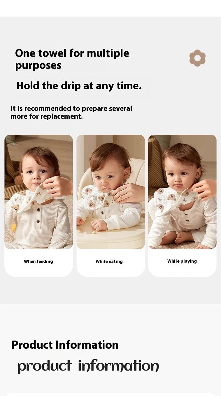 AIBEDILA 4pcs Baby Bandana Bibs Soft Skin-friendly Saliva Burp Cloths Breathable Feeding Bibs for Newborn Infant Toddler  ﻿