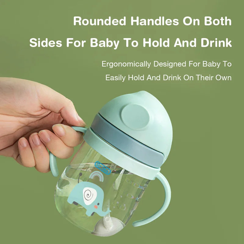 MAMIJOY 250ML Baby Learning Drinking Cup With Gravity Ball＆Handle＆Scale Leak-proofHeat Resistance Baby Water Cup BPA FREE BY01
