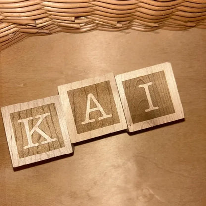 1pc A-Z Personalized Wood Name Blocks Custom Alphabet Baby Letters Natural Nursery Decor & Customizable Baby Girls Boys Gift
