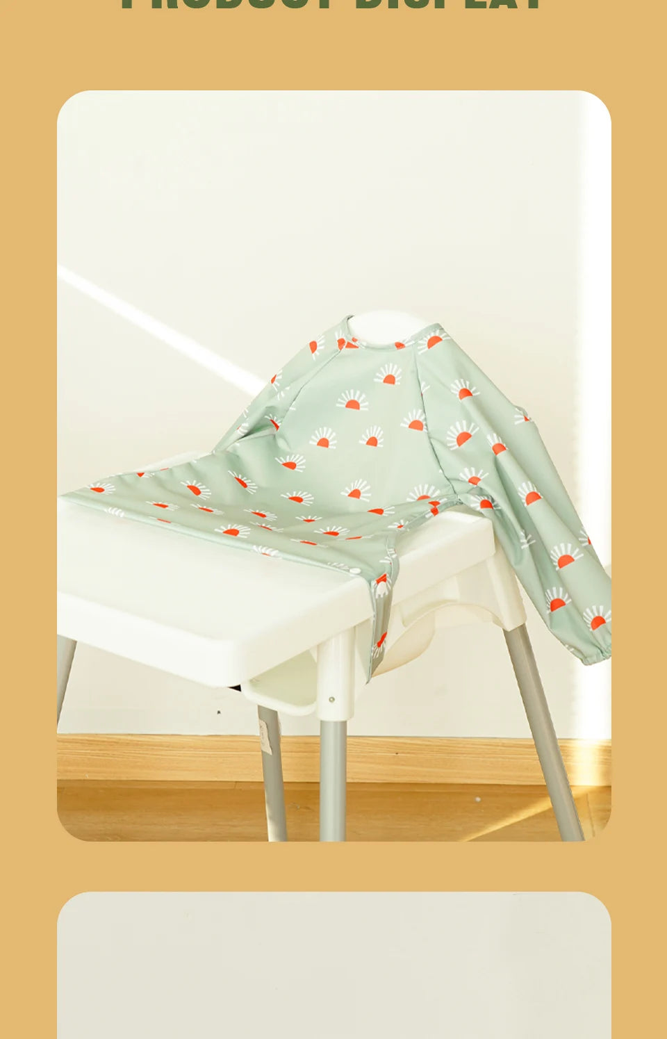 Elinfant Waterproof Baby Feeding Bibs, Cute Design Long Sleeve Mess-proof Apron Bibs