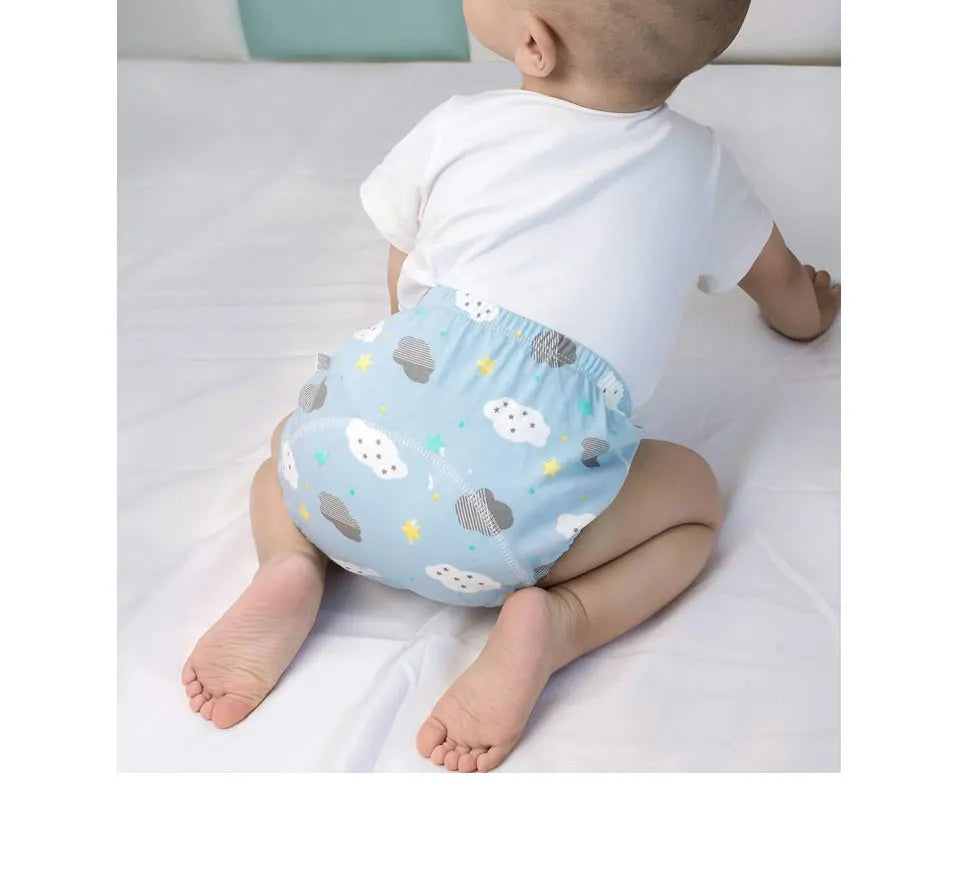 Baby Cotton Potty Training Pants Toddler Reusable Diapers Panties Ecological Washable 6 Layer Waterproof Cloth Nappies Underwear