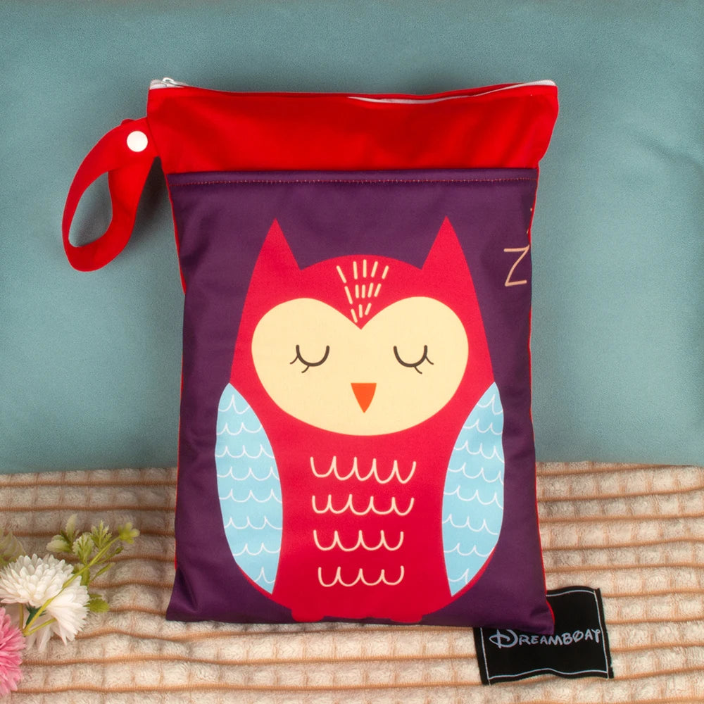 Babyshow 25x35cm Wet Dry Bag Digital Position Printed Waterproof Diaper Bag Double Zippers with Handle Mommy Bag