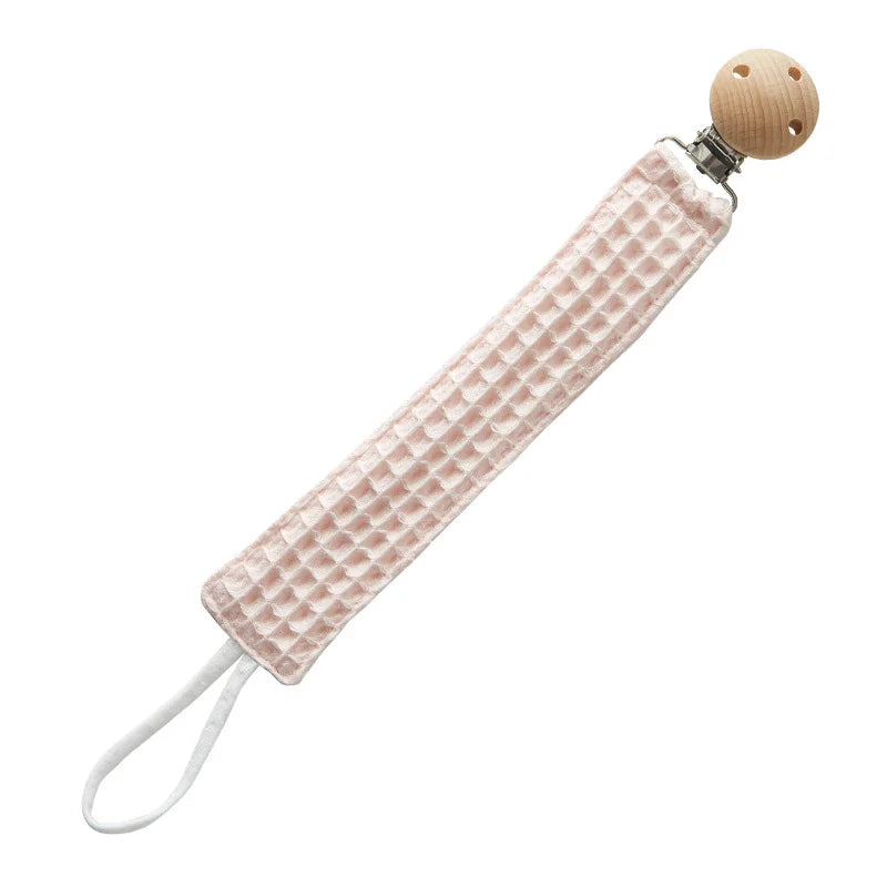 Custom Name Pacifier Clip Holder Personalized Fabric Pacifier Clip with Wooden Clip Hand Embroiered Name Baby Shower Gift