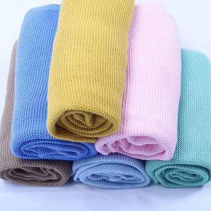 Baby Blanket,Personalized Embroidered Name,Stroller Blanket,Newborn Baby Gift ,Soft Breathable Cotton Knit, Baby Shower Gift