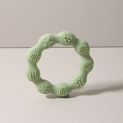 baby teether cartoon ring infant teething toy cute sensory soothing gum soft bpa free chew toy