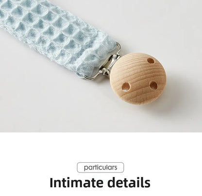 Custom Name Pacifier Clip Holder Personalized Fabric Pacifier Clip with Wooden Clip Hand Embroiered Name Baby Shower Gift