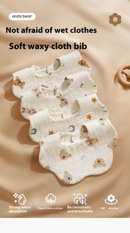 AIBEDILA 4pcs Baby Bandana Bibs Soft Skin-friendly Saliva Burp Cloths Breathable Feeding Bibs for Newborn Infant Toddler  ﻿