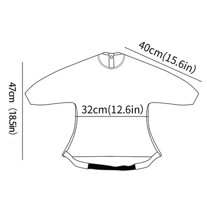 Elinfant Waterproof Baby Feeding Bibs, Cute Design Long Sleeve Mess-proof Apron Bibs