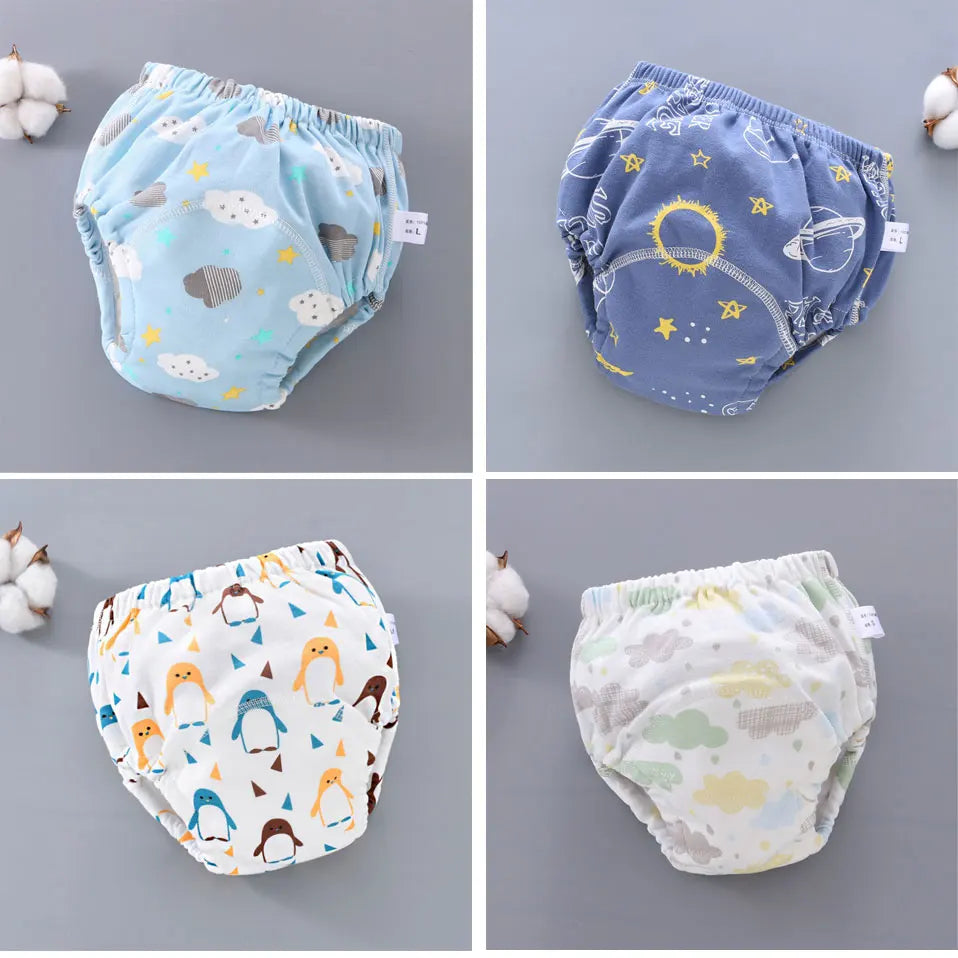Baby Cotton Potty Training Pants Toddler Reusable Diapers Panties Ecological Washable 6 Layer Waterproof Cloth Nappies Underwear
