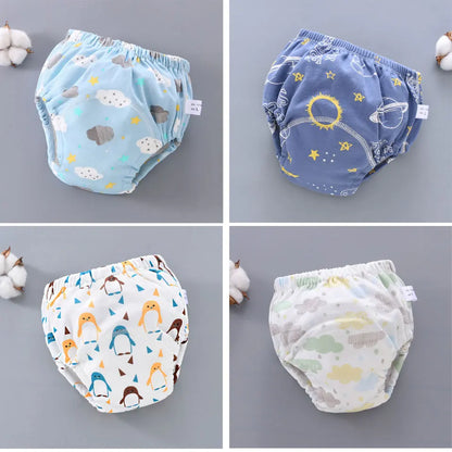 Baby Cotton Potty Training Pants Toddler Reusable Diapers Panties Ecological Washable 6 Layer Waterproof Cloth Nappies Underwear