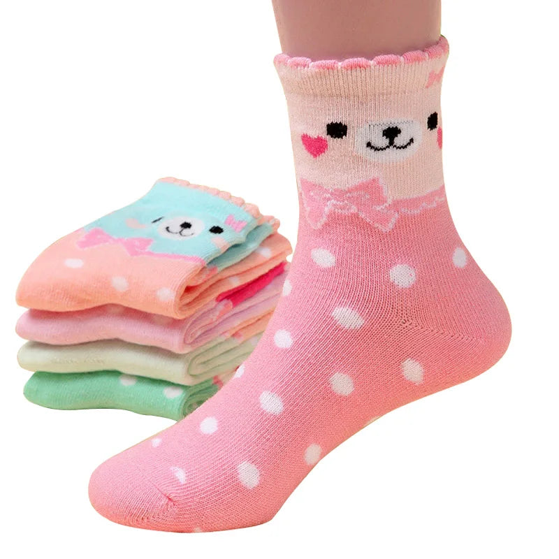 5 Pairs Baby Boy Girl Socks for 1-3 Years Toddler Autumn Winter Casual Elastic Cotton Socks Fashion Cartoon Clothing Accessories