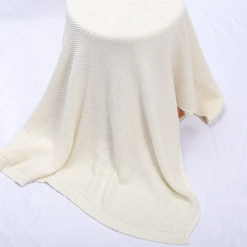 Baby Blanket,Personalized Embroidered Name,Stroller Blanket,Newborn Baby Gift ,Soft Breathable Cotton Knit, Baby Shower Gift