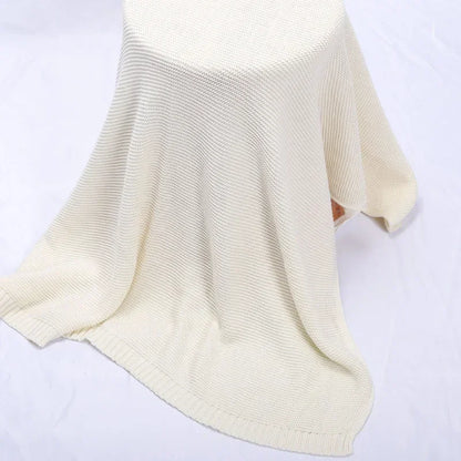 Baby Blanket,Personalized Embroidered Name,Stroller Blanket,Newborn Baby Gift ,Soft Breathable Cotton Knit, Baby Shower Gift
