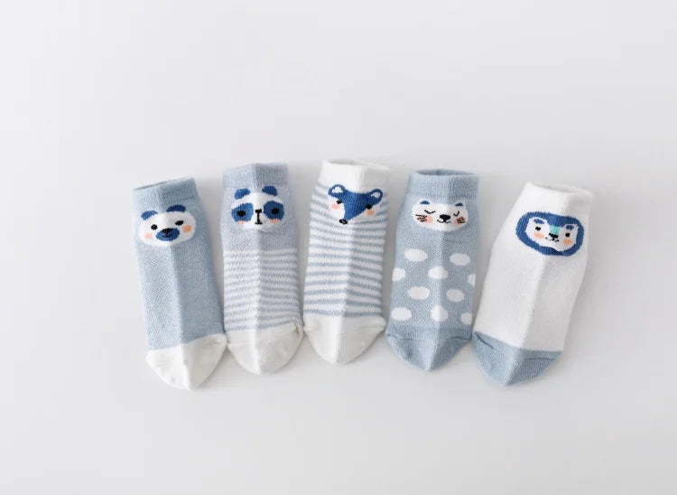 5Pairs/lot Infant Baby Socks For Girls Boys Summer Mesh Thin Baby Socks Cotton Casual Print Newborn Toddler Boy Sock 0-24Month