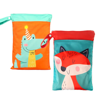 Babyshow 25x35cm Wet Dry Bag Digital Position Printed Waterproof Diaper Bag Double Zippers with Handle Mommy Bag