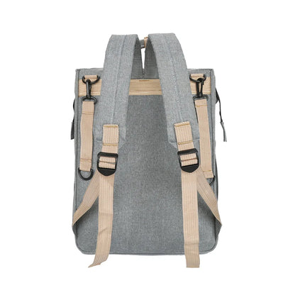 Portable folding crib, mommy bag, multi-functional, light and large-capacity leisure, double shoulder mother and baby bag.