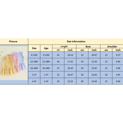 FOCUSNORM 0-4Y Lovely Kids Girls A-line Dress Sleeveless Crew Neck Layered Plaid Summer Dress for Casual Daily