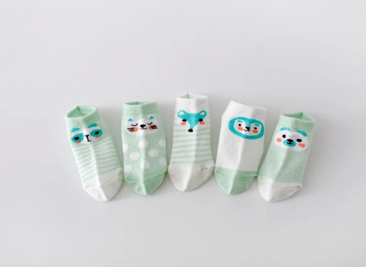 5Pairs/lot Infant Baby Socks For Girls Boys Summer Mesh Thin Baby Socks Cotton Casual Print Newborn Toddler Boy Sock 0-24Month