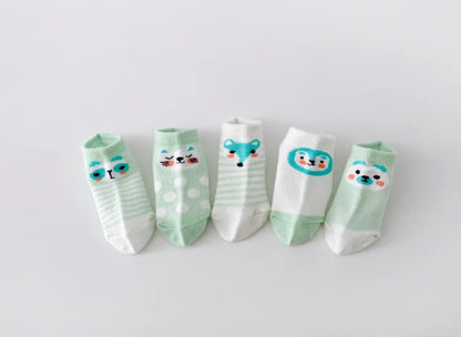 5Pairs/lot Infant Baby Socks For Girls Boys Summer Mesh Thin Baby Socks Cotton Casual Print Newborn Toddler Boy Sock 0-24Month