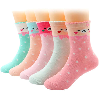 5 Pairs Baby Boy Girl Socks for 1-3 Years Toddler Autumn Winter Casual Elastic Cotton Socks Fashion Cartoon Clothing Accessories