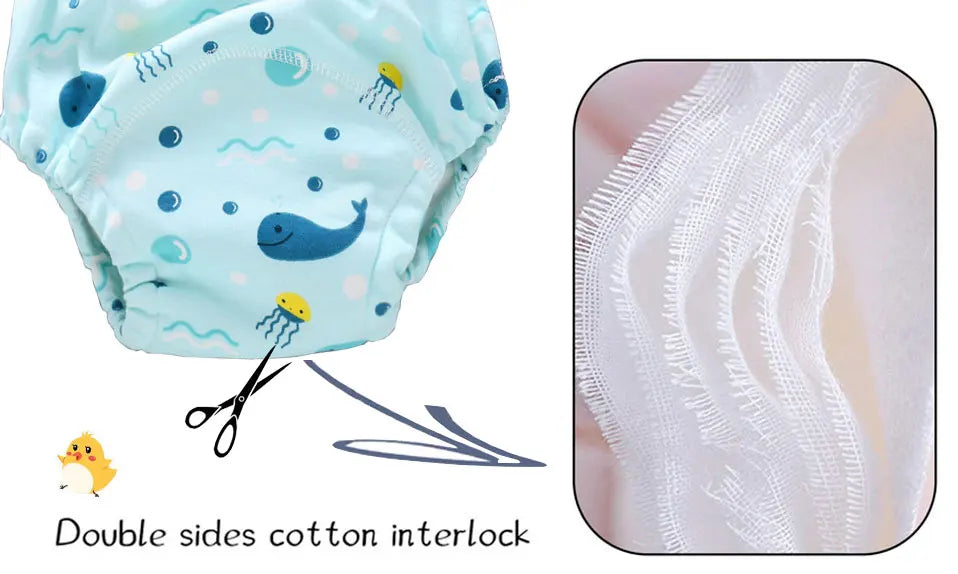 Baby Cotton Potty Training Pants Toddler Reusable Diapers Panties Ecological Washable 6 Layer Waterproof Cloth Nappies Underwear