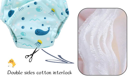 Baby Cotton Potty Training Pants Toddler Reusable Diapers Panties Ecological Washable 6 Layer Waterproof Cloth Nappies Underwear